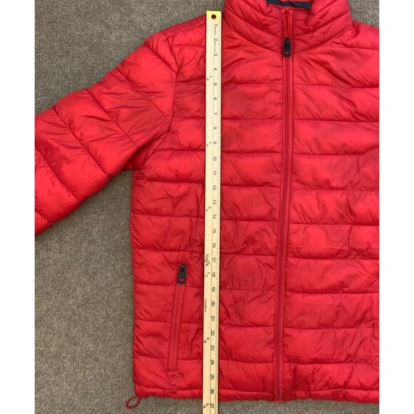 GUESS Jacket Mens M Light Weight Puffer Quilted Packable Nylon Red Zip-Up - Picture 5 of 10